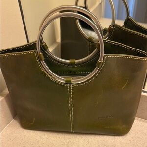 Green Genuine Italian Leather Hand Bag